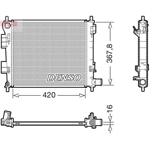 Denso Engine Radiator fits Hyundai I10 II 2013-2019 1.0 1.2
