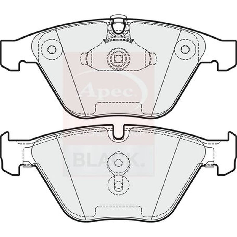 Apec Black Front Brake Pad Set fits BMW 5 2001-2010