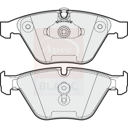 Apec Black Front Brake Pad Set fits BMW 5 2001-2010