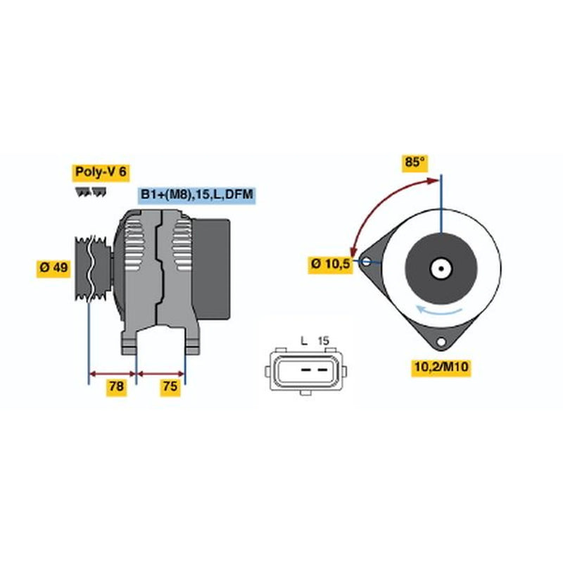 Bosch Car Alternator 12V