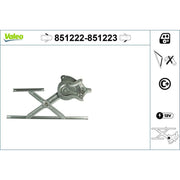 Valeo Electric Window Regulator Lifter Right Front 851223