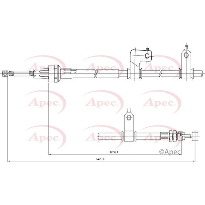 Apec Handbrake Cable Right Rear fits Suzuki Carry 2000 on 1.3