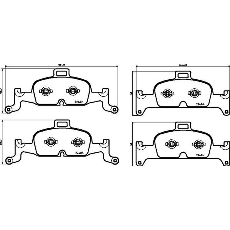 Brembo 4 x Front Brake Pad Set fits Audi A4 Allroad B9 2016-2020 2.0 3.0