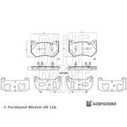 Blue Print Front Brake Internally Vented Discs & Pads fits Audi Q5 2016-2021 2.0