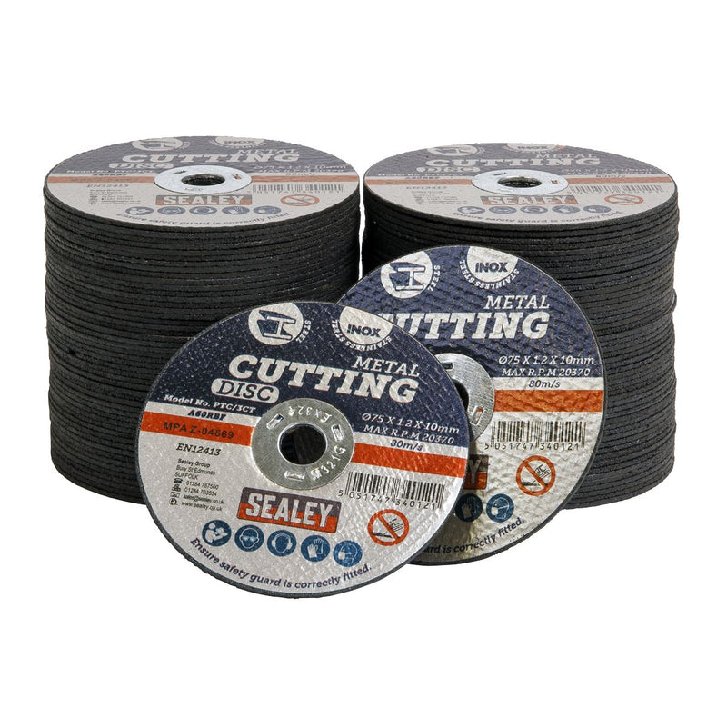 Sealey Cutting Disc Pack of 10075 x 1.2mm10mm Bore PTC/3CT100 Sealey - Dynamic Drive