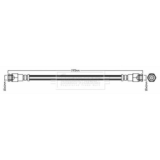 Borg & Beck Brake Hydraulic Hose Line Rear Right BBH6701