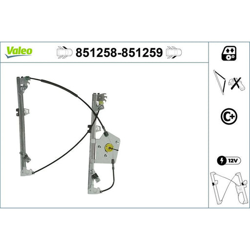 Valeo Electric Window Regulator Lifter Right Front 851259