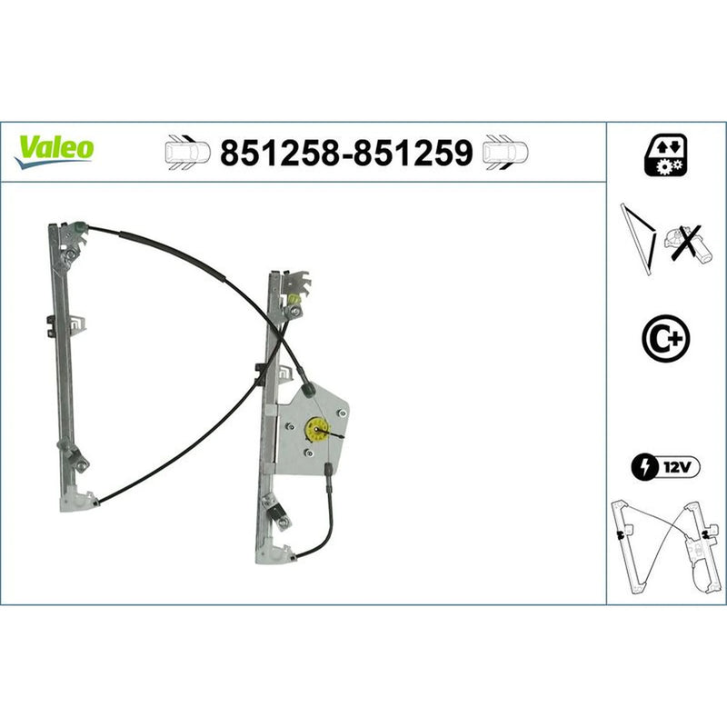 Valeo Electric Window Regulator Lifter Left Front 851258