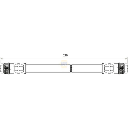 NAPA Brake Hydraulic Hose Line Rear fits Renault Captur I 2013-2019