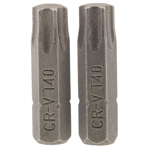 Draper TX-STAR Insert Bit, 1/4" Hex, 25mm Long, T40 (Pack of 2) Draper - Dynamic Drive