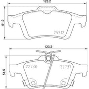 Brembo 4 x Rear Brake Pad Set fits Ford Focus III 2010-2020 1.0 1.5 1.6 2.0 2.3