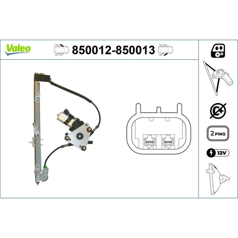 Valeo Electric Window Regulator Lifter Right Front 850013