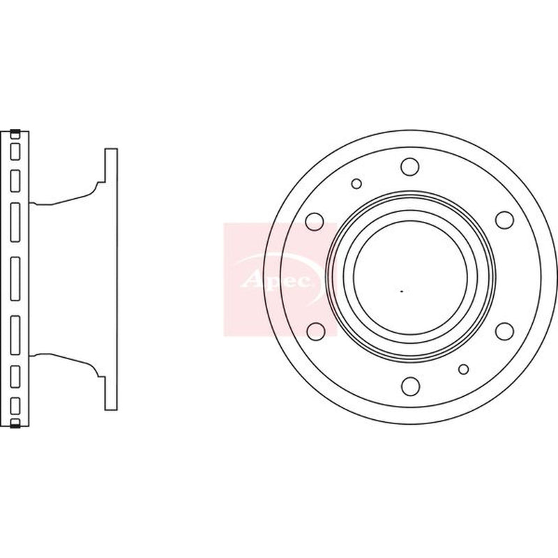 Apec 2 x Vented Brake Discs