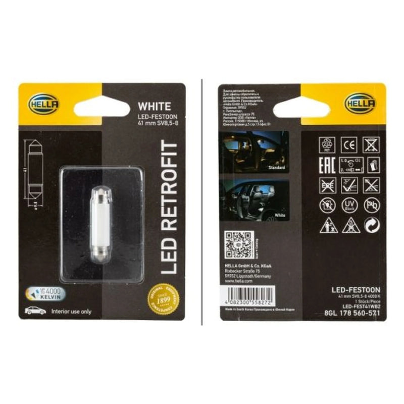 Hella Led Retrofit Festoon 41MM 4000K 8GL fits Alfa Romeo 159 2005-2012