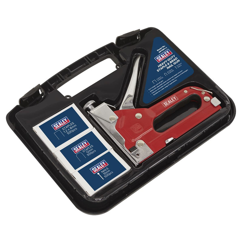Sealey Staple & Brad Nail Gun Heavy-Duty 4-14mm AK7061 Sealey - Dynamic Drive