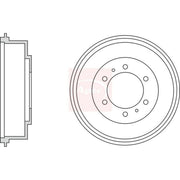 Apec Brake Drum Assembly Rear fits Mitsubishi L200 1996-2007 2.5 2.8 3.0