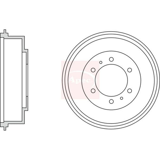 Apec Brake Drum Assembly Rear fits Mitsubishi L200 1996-2007 2.5 2.8 3.0