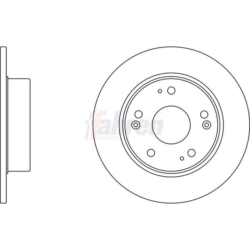 Fahren Rear Brake Solid Discs & Pads fits Honda Accord VII 2003-2008 2.0 2.2 2.4