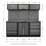 Sealey Superline Pro 2.0m Storage System Stainless Worktop APMSSTACK07SS Sealey - Dynamic Drive