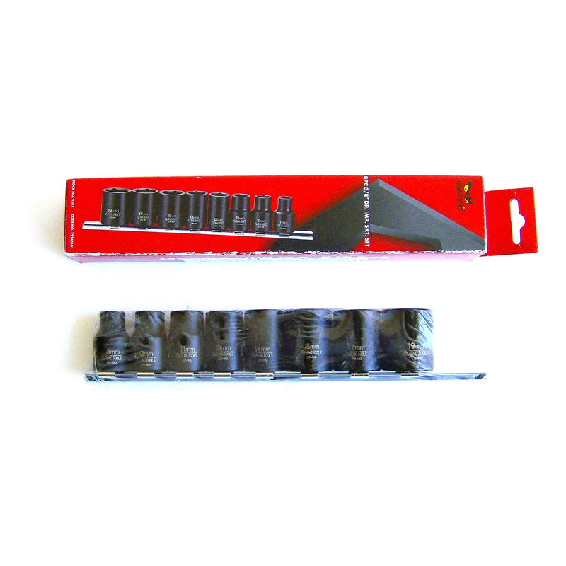Teng Tools 3/8" Impact Socket Clip Rail Set ANSI 8 Pieces Teng Tools - Dynamic Drive