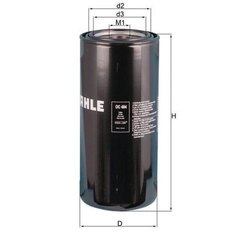 Mahle Engine Oil Filter fits Foden Trucks Alpha 1998-2007