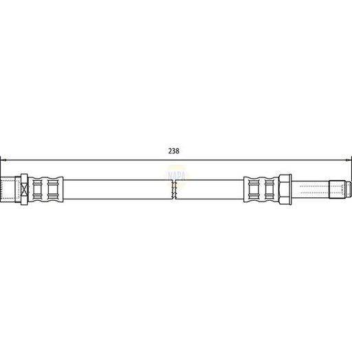 NAPA Brake Hydraulic Hose Line Rear fits VW Transporter 2003-2015 1.9 2.0 2.5