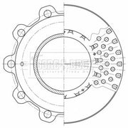 Borg & Beck 2 x Vented Brake Discs BBD32607