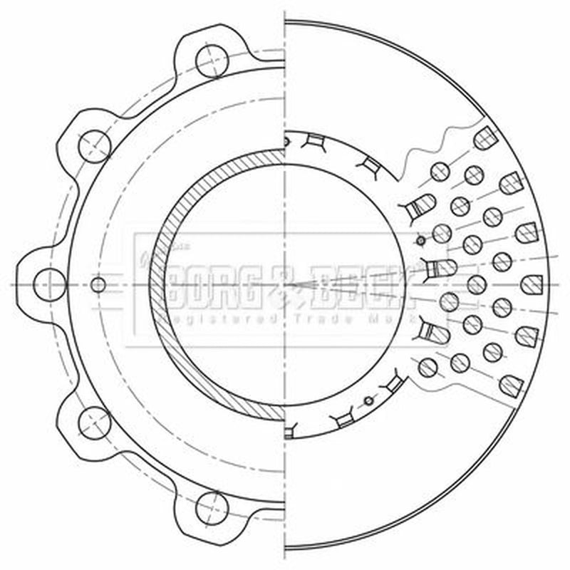 Borg & Beck 2 x Vented Brake Discs BBD32607