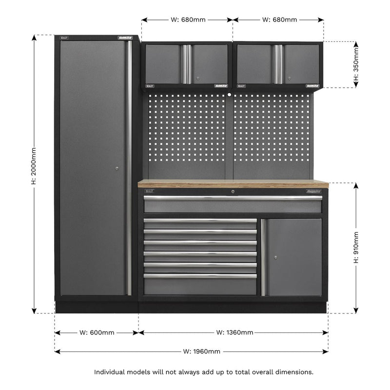 Sealey Superline Pro 1.96m Storage System Pressed Wood Worktop APMSSTACK10W Sealey - Dynamic Drive