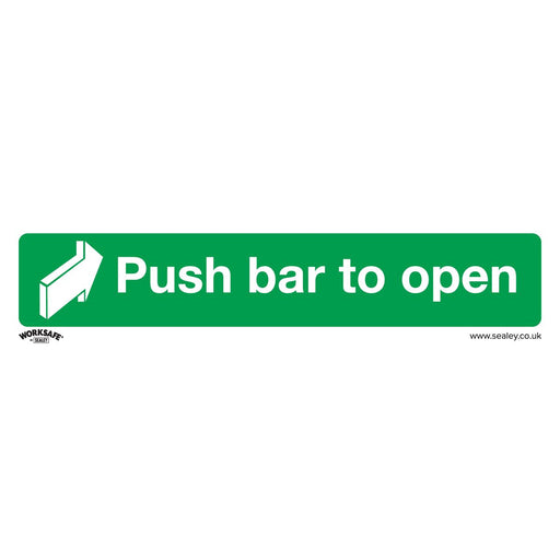 Sealey Safe Conditions Safety Sign Push Bar To Open Rigid Plastic SS29P1 Sealey - Dynamic Drive