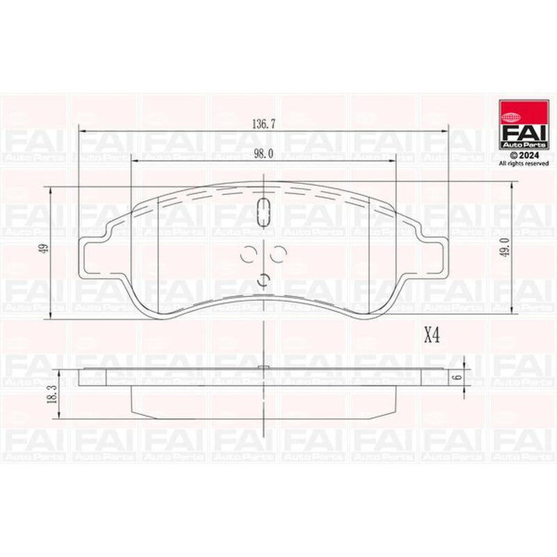 FAI Front Brake Pad Set fits Citroën Berlingo 1996-2011 1.1 1.4 1.6 1.8 1.9 2.0
