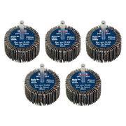 Sealey 50 x 25mm Abrasive Flap Wheel on 6mm Shaft 40Grit - Pack of 5 FW5025405 Sealey - Dynamic Drive