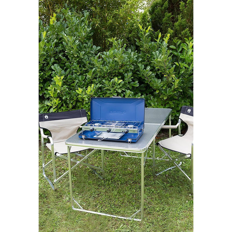 Campingaz Camping Chef Stove Folding Double Burner With Grill Campingaz  - Dynamic Drive