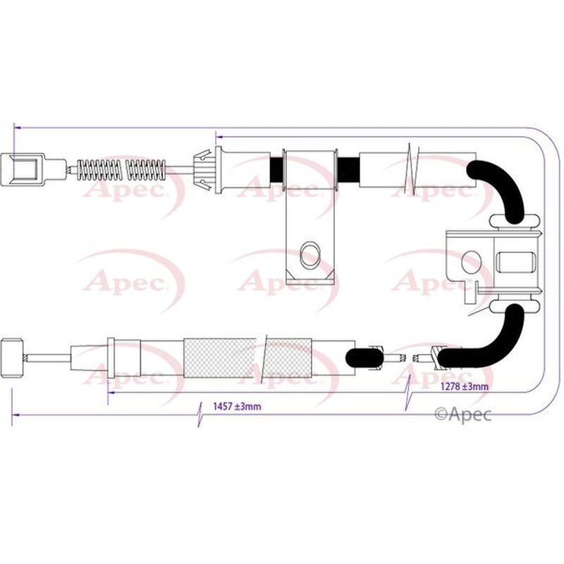 Apec Handbrake Cable Right Rear fits Chevrolet Captiva 2006-2011 2.0 2.2 2.4