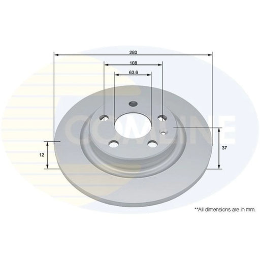 Comline 2 x Solid Brake Discs fits Volvo XC40 2017-2023