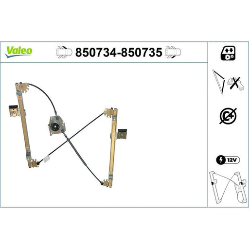 Valeo Electric Window Regulator Lifter Right Front 850735