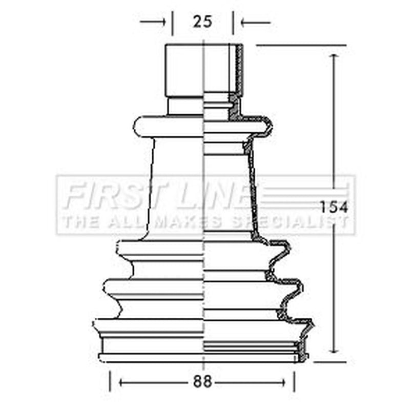 First Line Drive Shaft Bellow Kit Front Left fits Opel Movano A 1999-2001
