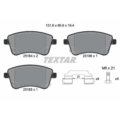 Textar Front Brake Pad Set 2518401