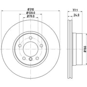 Mintex 2 x Internally Vented Brake Discs fits BMW 5 2003-2010