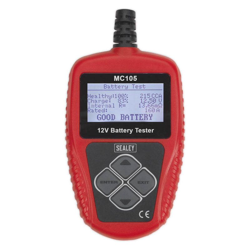 Sealey Motorcycle Digital Battery Tester 12V MC105 Sealey - Dynamic Drive