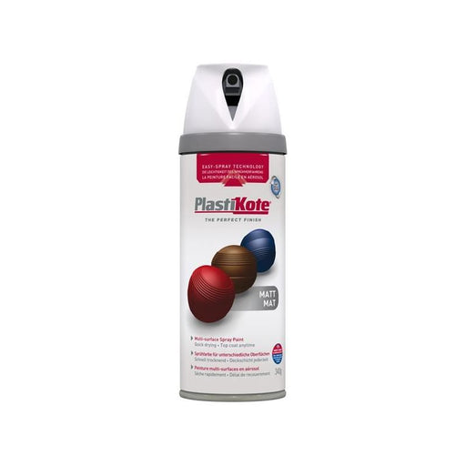 Plastikote Twist & Spray Matt White 400ml PlastiKote - Dynamic Drive