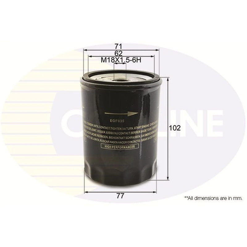 Comline Engine Oil Filter fits Bedford Astra Van Estate 1982-1991 1.6 1.7