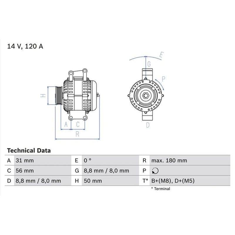 Bosch Car Alternator 12V