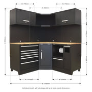 Sealey Premier Premier Corner Storage System with Oak Worktop 1.7m APMSCOMBO6W Sealey Premier - Dynamic Drive
