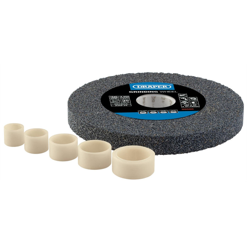 Draper Aluminium Oxide Bench Grinding Wheel, 150 x 20mm, 36 Grit 99566 Draper - Dynamic Drive