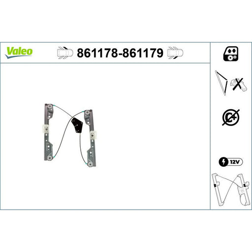 Valeo Electric Window Regulator Lifter Left Front 861178