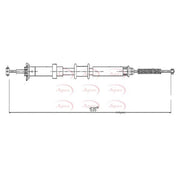 Apec Handbrake Cable Right Rear fits Chrysler Ypsilon 2011-2021 0.9 1.2 1.3