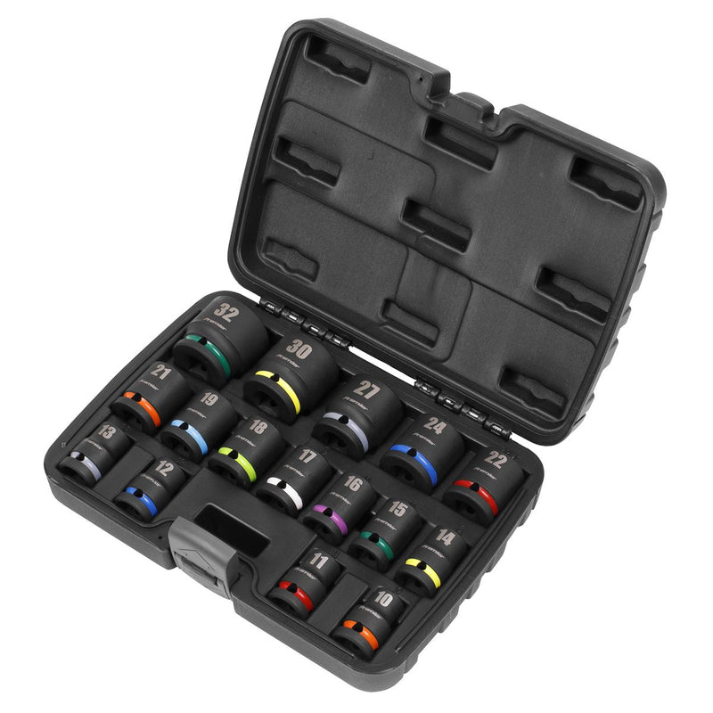 Sealey Premier Premier Impact Socket Set 1/2"Sq Drive 16pc AK5625M Sealey Premier - Dynamic Drive
