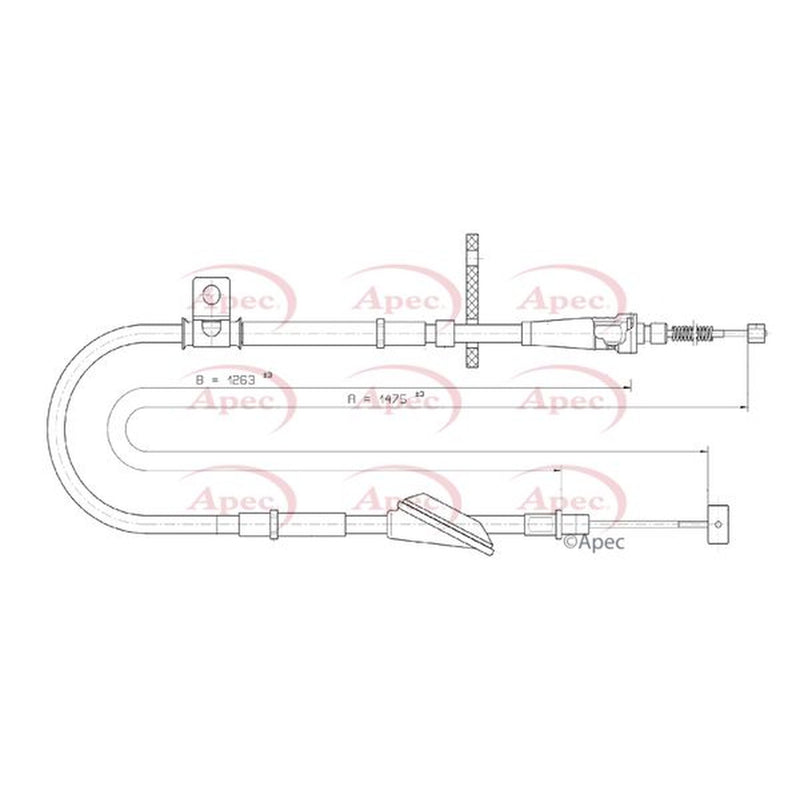 Apec Handbrake Cable Right Rear fits Suzuki Alto VI 2002-2008 1.1