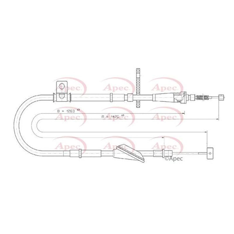 Apec Handbrake Cable Right Rear CAB1412